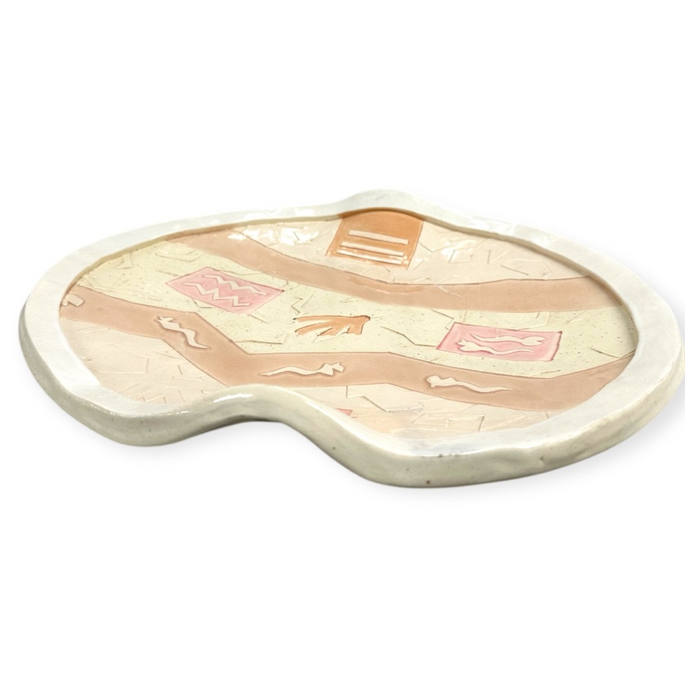 Barbara Demery Signed 1986 Postmodern Southwestern Pottery Bowl + Wall Platter - Picture 10 of 12